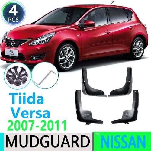 For Nissan Tiida Versa Latio C11 2007~2011 2008 2009 2010 2012 Car Fender Mudguard Mud Flaps Guard Splash Flap Car Accessories