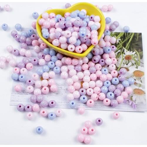 20-100Pcs/lot Pick Colors 8mm Acrylic Beads Round Shape Loose Beads for Diy Women Headwear Necklace Jewelry Crafts Aceesories