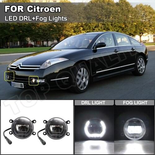 For Citroen C4 C5 C6 Xsara Picasso C-Crosser Audi A4 Porsche Cayenne Car LED Fog Light headlights DRL Daytime Running Angel Eye