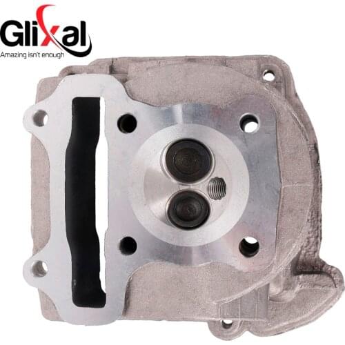 Glixal GY6 100cc Chinese Scooter Engine 50mm Big Bore Cylinder Head Assy for 4T 139QMB 139QMA Roketa ZNEN Moped (69mm valves)