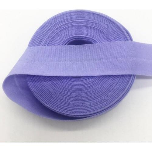 5Yards/lot 20mm 3/4" Purple FOE Fold Over Elastic Spandex Satin Band Lace Dress Sewing Trim