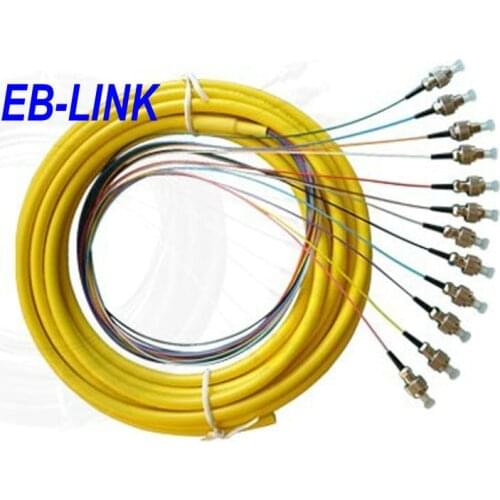 EB-LINK 1.5 Meters FC/PC 12 fiber cores 0.9mm breakout fiber pigtail Optic Pactch Cord