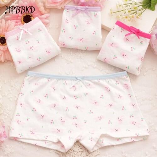 HPBBKD 12pcs/lot Girl Cartoon Panties Cotton Children Breathable Underwears Boxer Panties For Girls Kids Shorts Pants GU031