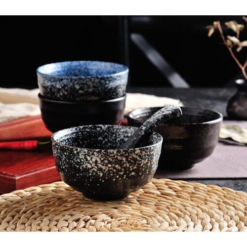 Japanese Style Ceramic Household Rice Bowl Salad Breakfast Soup Bowl Creative Sushi Noodle Bowl Restaurant Kitchen Tableware