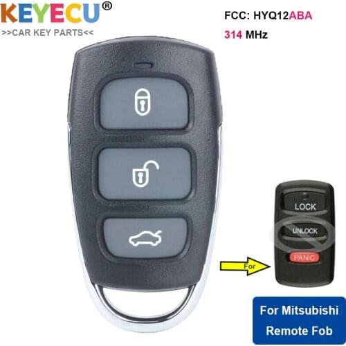 KEYECU Upgraded Remote Control Car Key for Mitsubishi Eclipse 1999 2000 2001, Fob 2+1 3 Buttons - 314MHz - FCC ID: HYQ12ABA