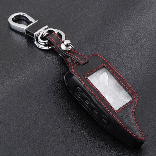 VCiiC Leather Alarm Remote Keychain Case for Scher Khan For Scher-khan Magicar 5 6 M5 M6 Cover Holder Car-styling
