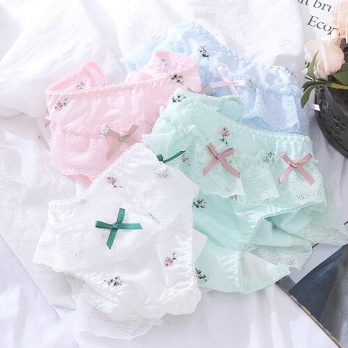 Sweet Underwear Kawaii Lingerie Women Seamless Cotton Panties Japanese Sexy Panty Cute Low Rise Loli Briefs Lace Thong Bragas
