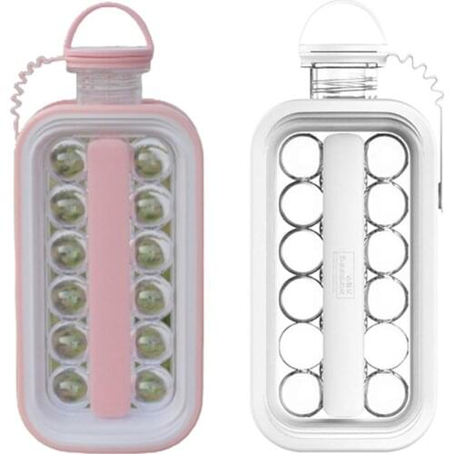 Creative 2 In 1 Ice Ball Maker Portable Ice Container Ice Bucket Round Tray Craft Mold Kettle Bar Kitchen Tool Leakproof