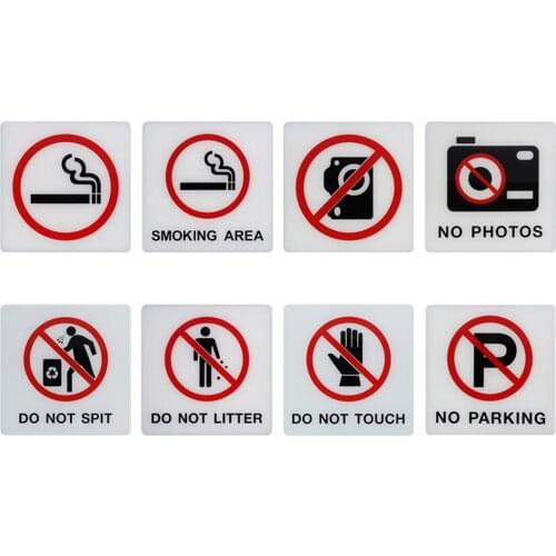 Square Portable Notice Sign Signboard Acrylic Warning Self-adhesive High Transparency for Restaurants Scenic Spots Wall Decor