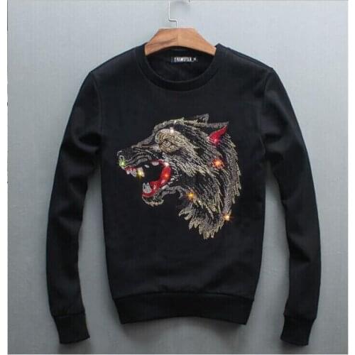 Men Casual Sweatshirt Mens Winter Clothing Diamond stone design 2020 Man Fashion Hoodies O-neck Pullover Tops Clothing