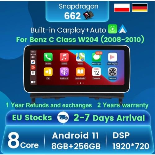 NaviFly For Mercedes Benz C Class W204 2008-2010 NTG 4.0 Android 10.0 Car Radio Multimedia Player GPS Navigation Carplay 4G LTE