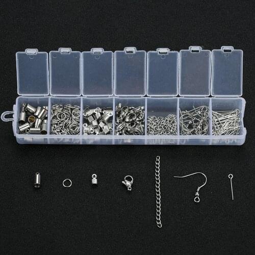 New 1Box Stainless Steel Clasp Closed Jump Ring Chain Ear Hook Pins Lobster Clasps Diy Jewelry Accessories diy Jewelry Finding