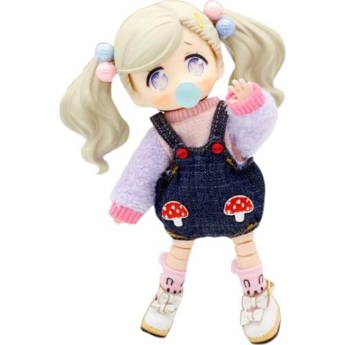 OB11 MOLLY Baby Dress Pumpkin Pants Jeans Overalls Baby Dress 1/12 BJD GSC Plain Body doll clothes