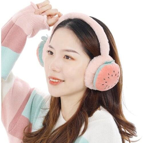 Autumn And Winter Earmuffs Plush Cartoon Earmuffs Fruit Kiwi Pineapple Watermelon Ear Packs Autumn And Winter Warm Earmuffs
