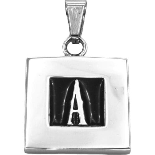 FANSSTEEL customized Stainless steel jewelry single initial block letter alphabet pendant persionalized gift
