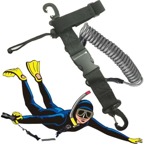 Scuba Diving Stainless Steel Spring Coil Lanyard Buckles & Bolt Snap for Camera