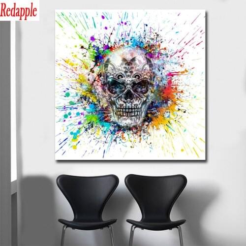 Full round diamond embroidery Abstract Skull Art diamond painting 5D square by hand 3d gift picture rhinestones room decoration