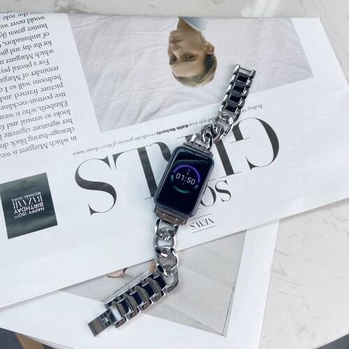 Fashion Denim Chain Stainless Steel Strap for Huawei Smart Watch fit Accessories Correa for Hua wei Watch Band fit Wristband