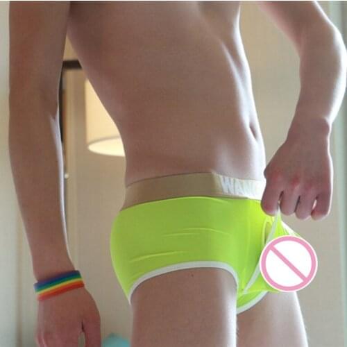 Sexy Fashion Men Underwear Trunk Ice Silk Penis Sheath See Through Cool And Refreshing Shorts Pouch Boxer Mens Underwear