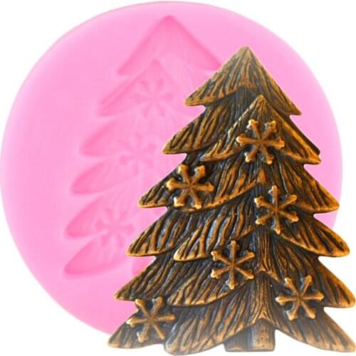 Christmas Tree Silicone Molds DIY Party Cupcake Topper Fondant Cake Decorating Tools Candy Polymer Clay Chocolate Gumpaste Mould