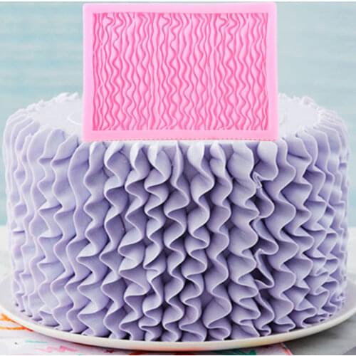 Ruffle Fold Cake Border Silicone Lace Molds DIY Wedding Cake Decorating Tools Cupcake Topper Fondant Mold Candy Chocolate Moulds
