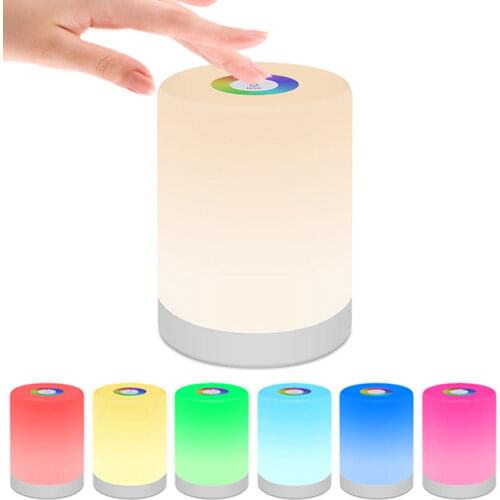 LED Touch Control Colorful Night Light Rechargeble Induction Dimmer Bedside Lamp Smart Emergency Christmas gift Wild Camping