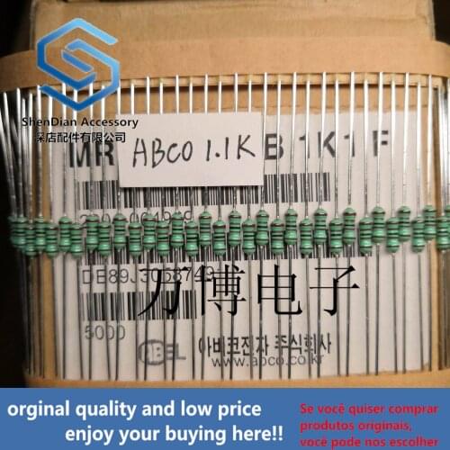 30pcs only orginal new ABCO resistance ABCO resistance Korea 1/4W 0.25W 1.1K 1100 Euro can pay