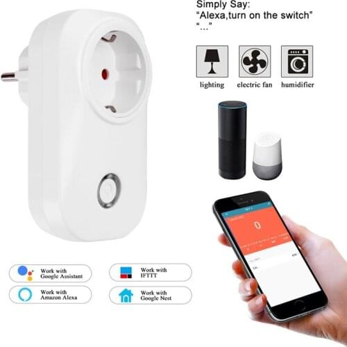 EU Wifi Smart Socket Power Switch EU Plug with energy monitoring APP/Voice Remote Control with Alexa and google for Smart home
