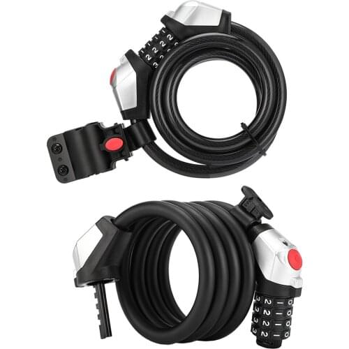 Bicycle Cable Lock Bike Security Anti-Theft Combination MTB Road Accessories 4 Digit Resettable Combination Code Lock
