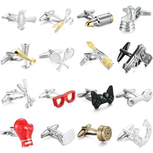 High quality enamel spray painting technology Entertainment Sports Game Modeling cufflinks fashion mens French shirt Cufflinks