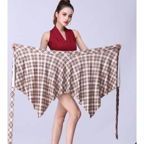 2020 Female Latin Dance 2020 Performances Lattice Half-length Skirt Adult Children Practise Dance Skirt Latin Ballroom Costumes