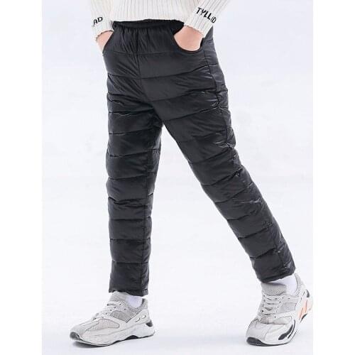 Winter Children Down Cotton Padded Pants Baby Boys Girls Clothing Solid Ski Windproof Warm Trouser Kids Snow Pant Teen Leggings