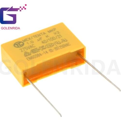 10pcs 1uF capacitor X2 capacitor 275VAC Pitch 22.5mm X2 275V Polypropylene film capacitor 105K