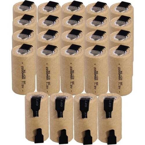 24 pcs a set SC battery 1.2v 2200mah nicd batteries for power tools for hitachi for electric screwdrivers for makita