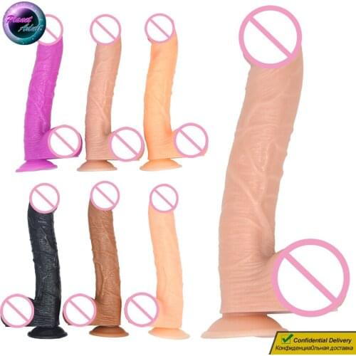 Curve PVC Dildo Realistic Penis Skin Pattern Female Masturbator Suction Cup Vagina Pussy Anal Plug Women Lesbian Adult Sex Toys