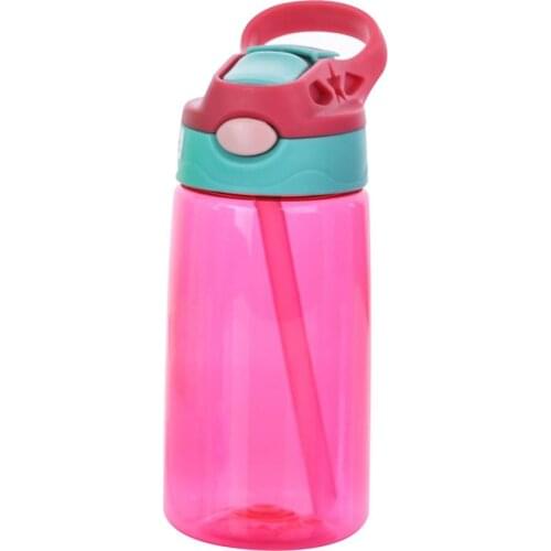 500ml Plastic Portable Kettle Outdoor Travel Sport Leakproof Harmless Straw Drinking Water Bottle kids