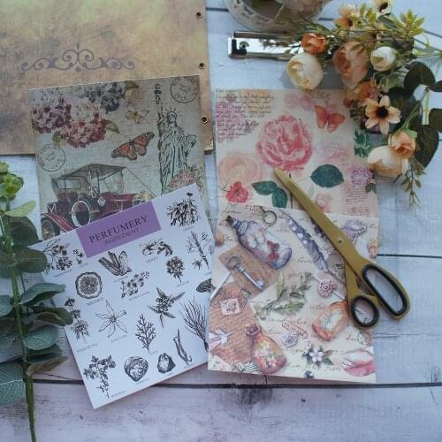 8 Sheets/lot 16.5*16.5cm DIY Flower and Butterfly Paper Wrapping Creative Paper Craft Background Scrapbooking Use