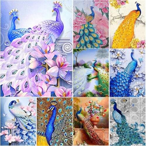 New 5D DIY Diamond Embroidery Animal Diamond Painting Peacock Cross Stitch Full Square Round Drill Mosaic Manual Home Decor Gift