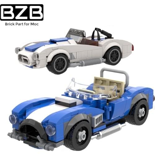 BZB MOC Creative City Speed Racing High-tech AC Cobra Car Building Block Model Kids Boys DIY Educational Game Toys best Gifts