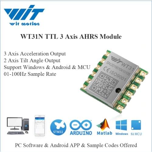 WitMotion WT31N AHRS IMU Sensor 2 Axis Digital Tilt Angle (Roll Pitch) + 3 Axis Accelerometer Inclinometer For PC/Android/MCU