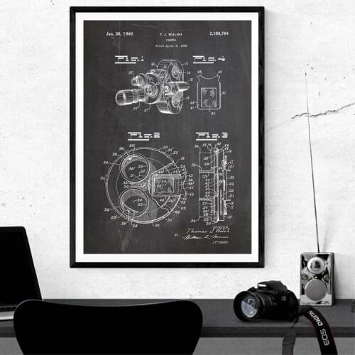 Color Filter Camera Patent Poster Vintage Camera Print Movie Room Decor Cinema Decor Photography Lover Gift idea Canvas Painting