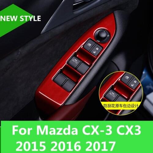 For Mazda CX-3 CX3 2015 2016 2017 Glass switch lifting surface patch Interior decoration ABS material Car accessories