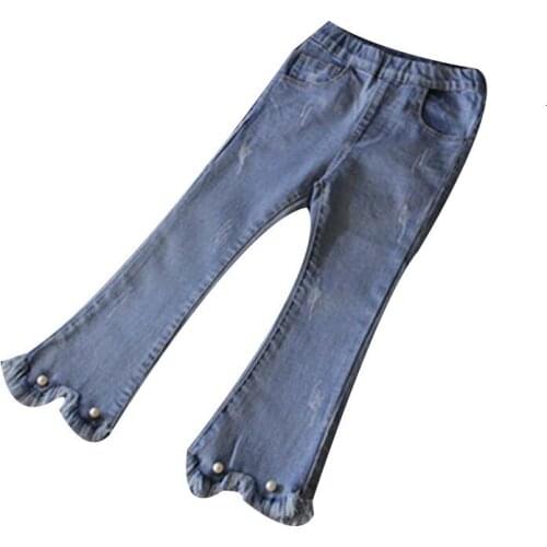 Toddler Girl Jeans Fashion Korean Denim Pants For Girl Spring Autumn Fashion Flared Pants 3 4 5 6 7 Y Baby Trousers New Arrival