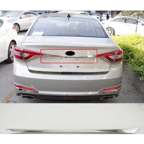 HOT Accessories FIT For Hyundai SONATA 2015 2016 LF CHROME REAR TRUNK LID TRIM COVER BOOT TAILGATE MOLDING DOOR STRIP