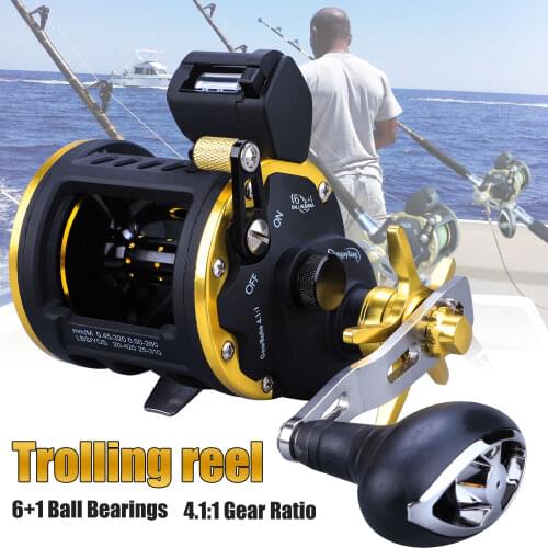 Sougayilang Strong Trolling Fishing Reel Left/Right Hand Saltwater Sea Fishing Reel Powerful Bait Casting Fishing Reels Pesca