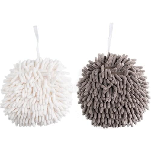 Kitchen Hanging Hand Towel Bathroom Soft Plush Chenille Hand Towel Quick-Drying Water Absorption Ball Towels For Dry Hands