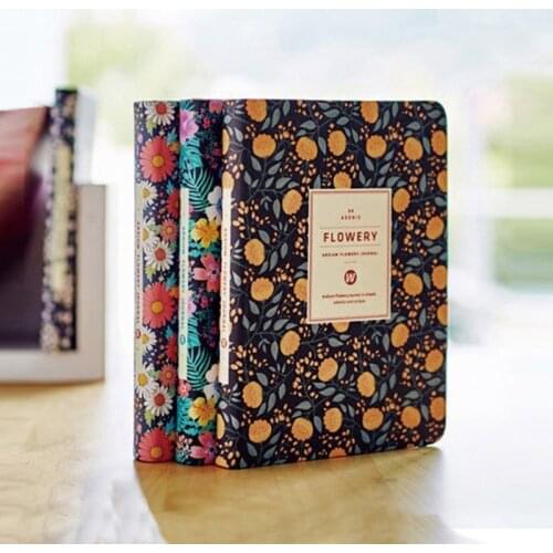 Cute PU Cover Notebook Flower Pattern Schedule Book Diary Weekly Planner Stationery School Office Supplies Kawaii Journal Book