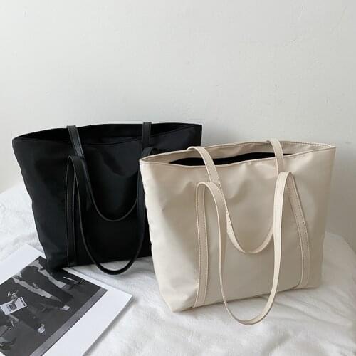 Fashion Exquisite Shopping Bag Oxford Casual Solid Color Shoulder Bag Women Big Capacity Shopping Handbag Totes