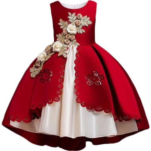 New Baby Girls Flower Dress Christmas Princess Wedding Elegant Kids Elegant Dresses Children Clothing Party Costume Clothes