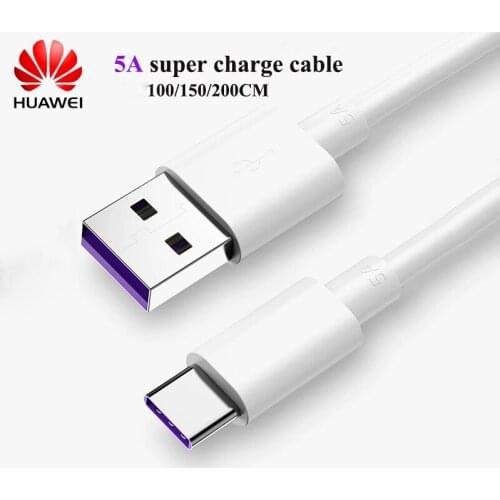 1/1.5/2m Original huawei Super Charging Cable 5A Data Cord For Huawei P40 P30 P20 Mate 30 20 Pro Supercharge Nova 5 6 7 Se 7pro